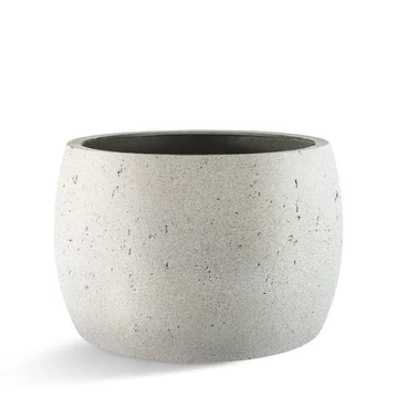 Luca Lifestyle Grigio Modern bowl alacsony kaspó antik fehér színű kültéri fagyálló óriás kaspó