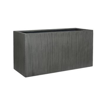 Jort S 80cm sötét szürke bordázott kaspó láda