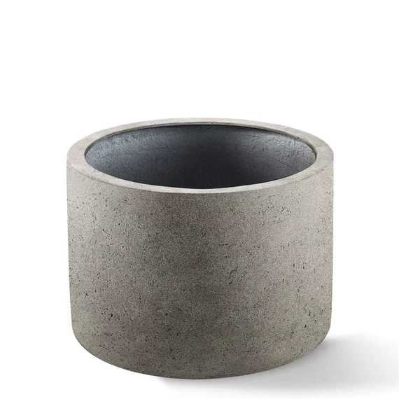 Luca Lifestyle Grigio Cylinder betonszürke színű kültéri fagyálló óriás kaspó