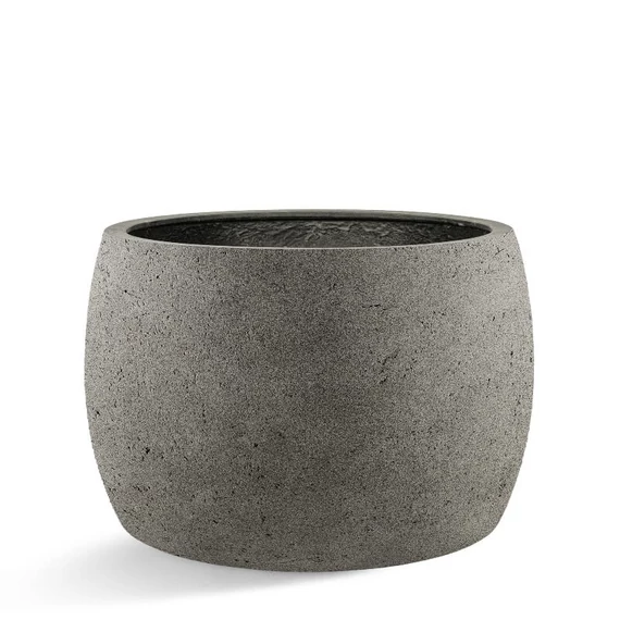 Luca Lifestyle Grigio Modern bowl alacsony kaspó betonszürke színű kültéri fagyálló óriás kaspó