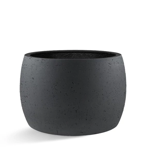 Luca Lifestyle Grigio Modern bowl alacsony kaspó antracit színű kültéri fagyálló óriás kaspó