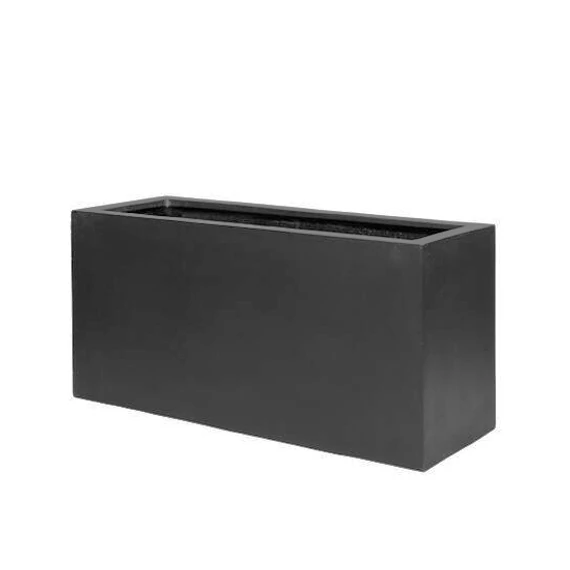 Jort S, 80cm - fekete kaspó láda virágláda  E1066-S1-01 Pottery Pots